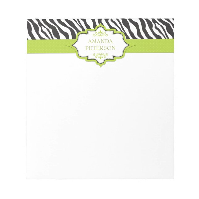 Bloc-notes Zebra Green Ribbon (Devant)