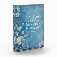 1 Pierre 5:7 « Déversez toutes vos anxiétés » Bleu