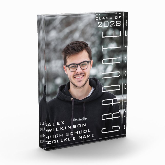 Bloc Photo 2022 Modern Script Guy Trendy Graduation (Gauche)