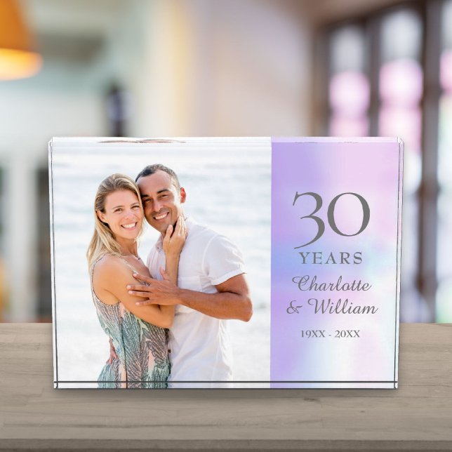 Bloc Photo 30e anniversaire de Mariage Elegant Pearl (30th Wedding Anniversary Elegant Pearl Photo Block)