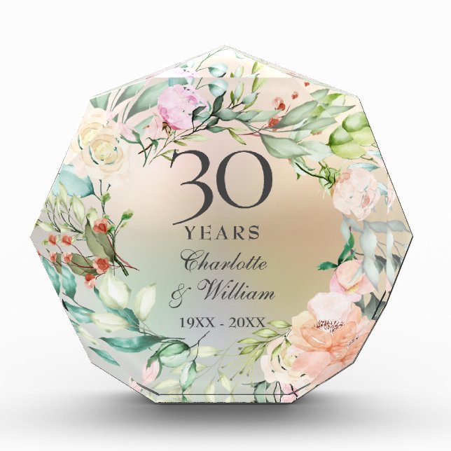 Bloc Photo 30e anniversaire de Mariage Roses Garland Pearl (Devant)