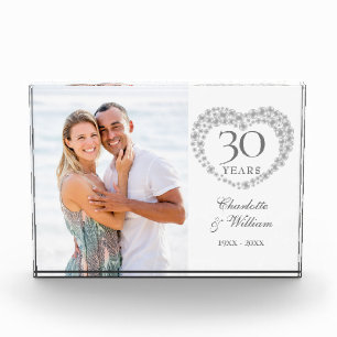 Bloc Photo 30e anniversaire Mariage moderne Pearl Heart