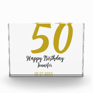 Bloc Photo 50e anniversaire ajouter nom date année noire modè