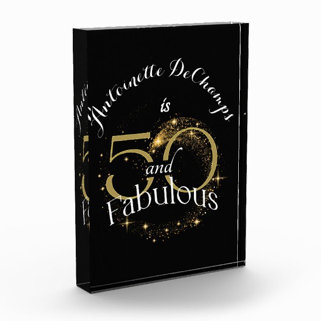 Bloc Photo 50e Anniversaire Soirée Gold Noir 50 et Fabulous (Gauche)