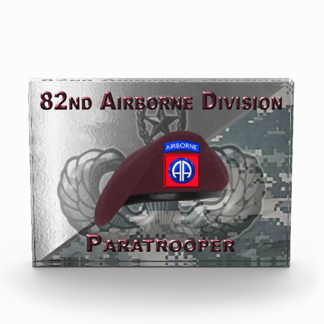Bloc Photo 82e Division aéroportée Paratrooper personnalisé  (Devant)