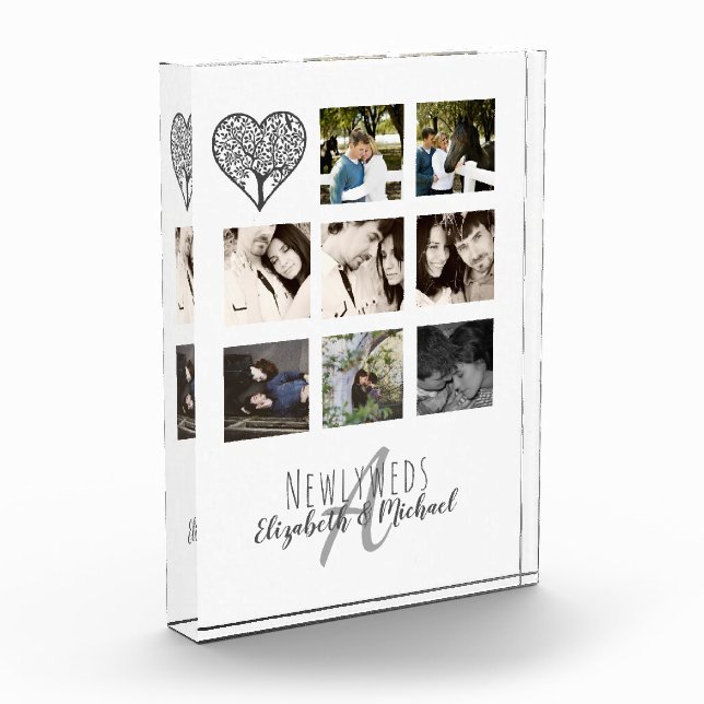 Bloc Photo 8 x PHOTO COLLAGE Newlywed Personalized WEDDING (Gauche)