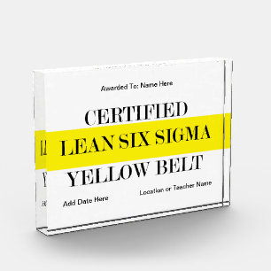 Bloc Photo Acrylique jaune certifié de ceinture