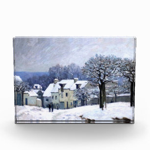Bloc Photo Alfred Sisley Place du Chenil à Marly, neige