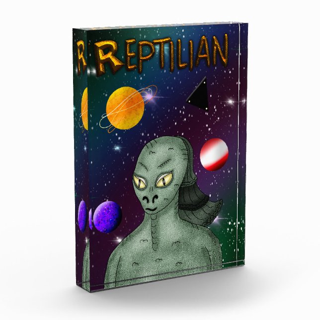 Bloc Photo Alien reptilien avec l'espace extra-atmosphérique (Gauche)