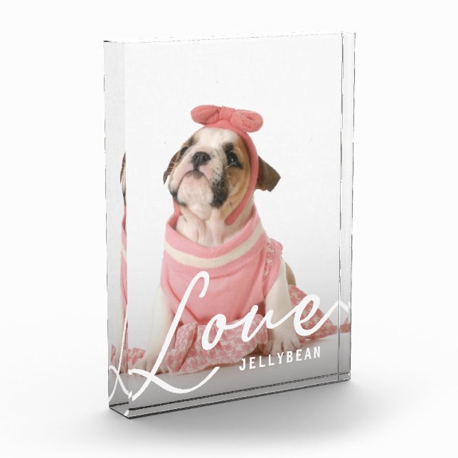 Bloc Photo AMOUR mignon chien personnalisé (Gauche)