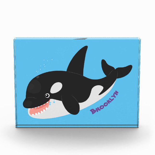 Bloc Photo Amusante baleine orque mignonne dessin animé (Devant)