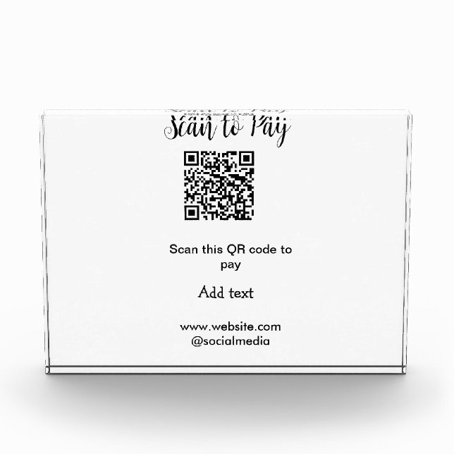 Bloc Photo Analyser pour payer scanner code QR ajouter des dé (Devant)