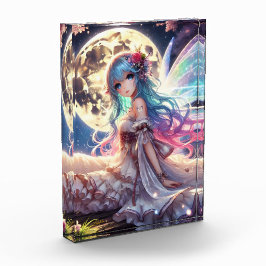 Bloc Photo Anime Girl Moon Fairy Princesse dans le jardin