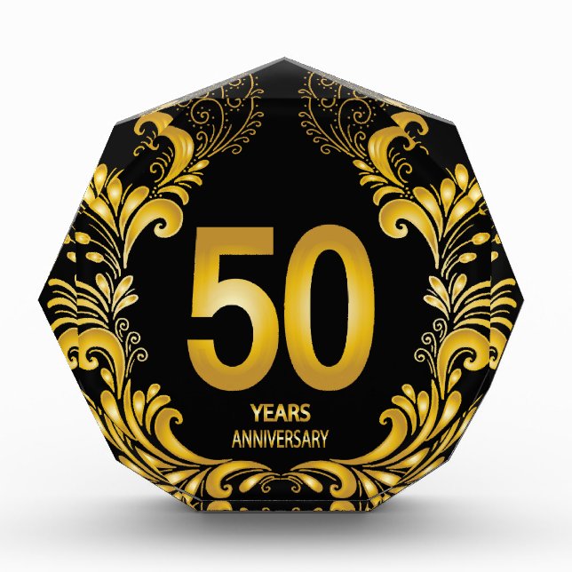Bloc Photo Anniversaire de la Parties scintillant d'or de 50  (Devant)