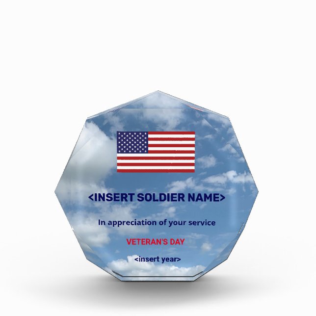 Bloc Photo Appréciation pour le service militaire (Devant)