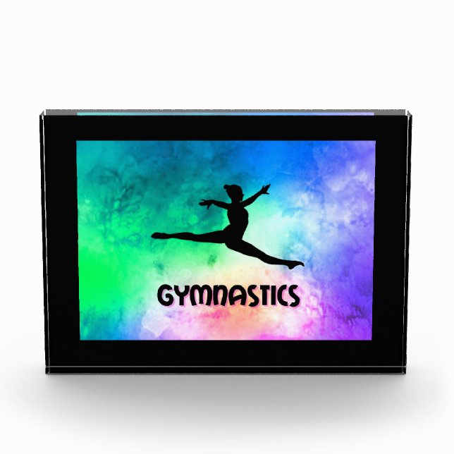 Bloc Photo Aquarelle du saut de gymnastique (Devant)
