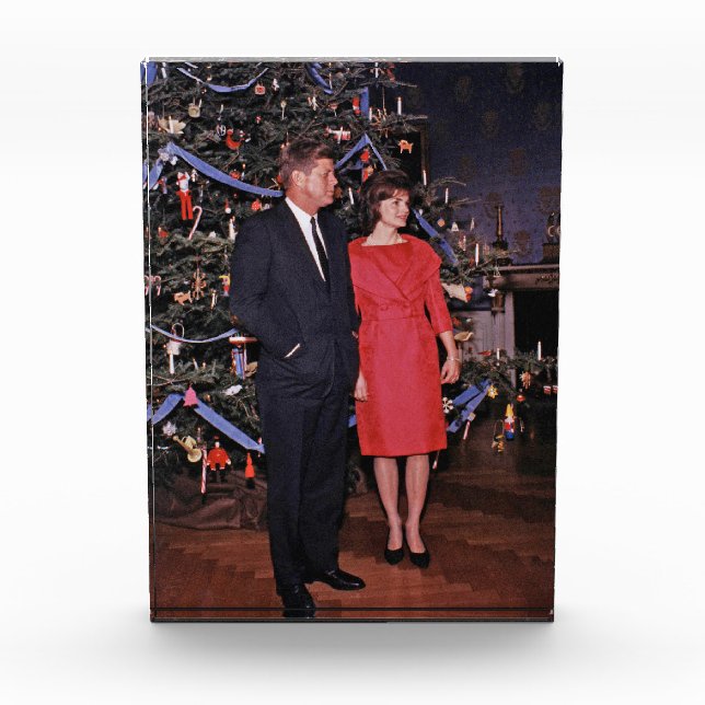 Bloc Photo Arbre de Noël Président John Kennedy & Jacqueline (Devant)