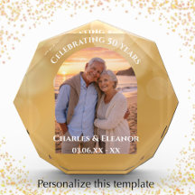 Arc élégant doré pour cadeau photo de 50e annivers