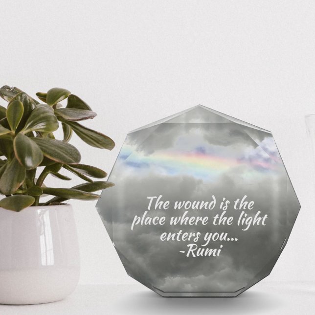 Bloc Photo Arc en ciel dans la citation Stormy Sky Rumi (Créateur téléchargé)