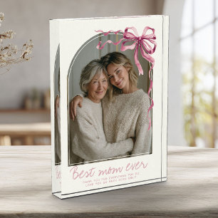 Bloc Photo Arch rose personnalisé Meilleure Maman pour la fêt