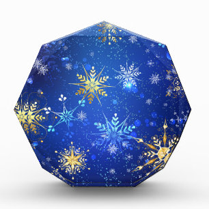 Bloc Photo Arrière - plan Bleu XMAS avec des flocons de neige