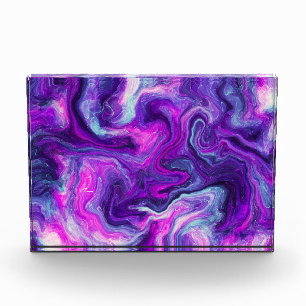Bloc Photo Art fluide en marbre rose, bleu, violet
