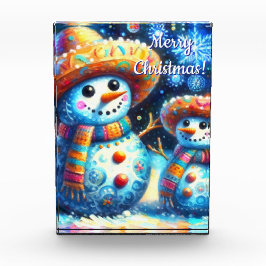 Bloc Photo Art populaire mexicain Snowmen Snowman Snow People