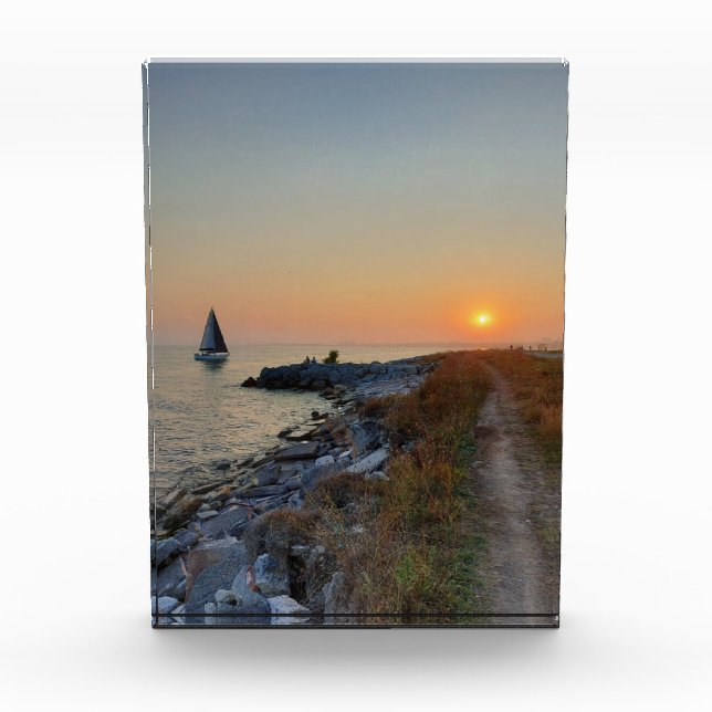 Bloc Photo Bateau sur le lac Ontario pendant la carte Sunset (Devant)