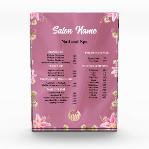 Bloc Photo Beauty Nail Salon Prix menu
