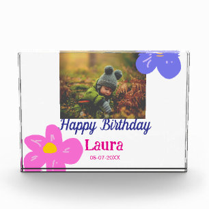 Bloc Photo Bébé enfants 1er anniversaire ajouter le nom date 