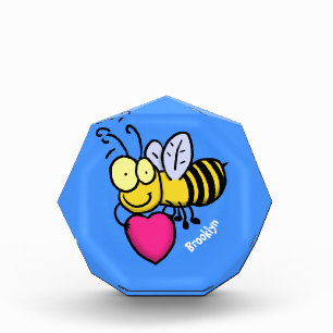 Bloc Photo Belle abeille drôle avec dessin animé du coeur