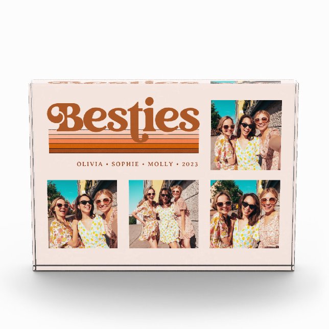 Bloc Photo Besoins | Boho Retro Terracotta Texte et rayures (Devant)
