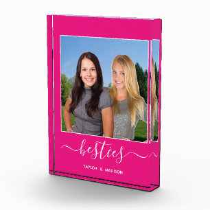 Bloc Photo Besoins Meilleurs amis Hot Pink Script Noms photo