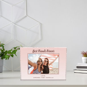 Bloc Photo Best Friends Forever photo personnalisée rose rose
