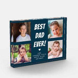 Bloc Photo Best Papa Ever 4 Photos Family Photo Block
