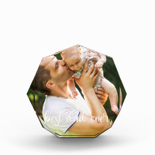 Bloc Photo Best Papa Ever White Script Fête des pères Cadea