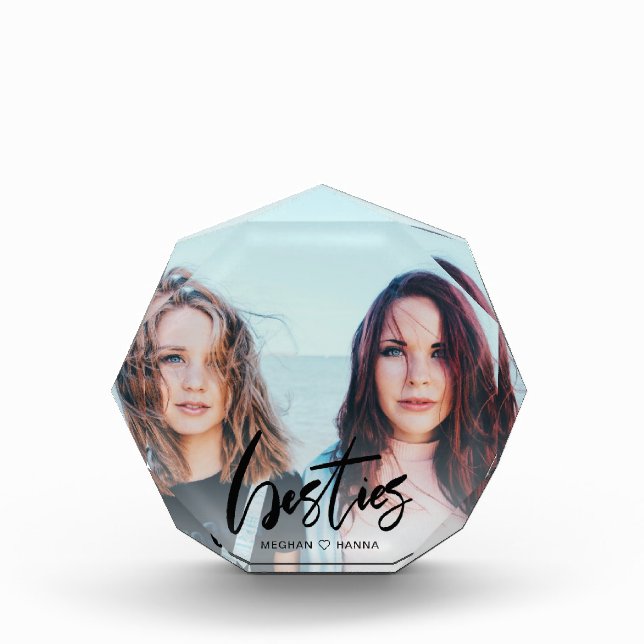 Bloc Photo Besties moderne couche de calligraphie noire (Devant)