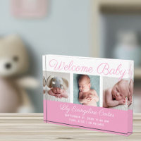 Bienvenue Baby Girl 3 Photographie Joli Script ros