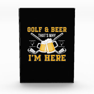 Bloc Photo Bière Drinker Golf Et Bière Anniversaire
