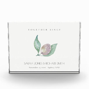 BLOC PHOTO BLUE WATERCOLOUR OLIVE SAVE THE DATE WEDDING VENIN