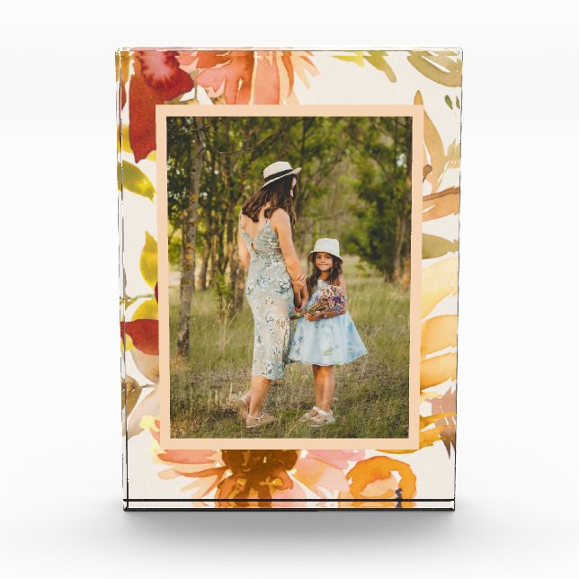 Bloc Photo Boho Automne Floral Aquarelle sur mesure (Devant)