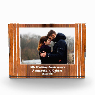 Bloc Photo Bois rustique 5e anniversaire Mariage Couple