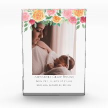 Bonjour Nouveau bébé photo personnalisée Fleurs ro