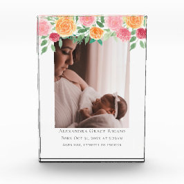 Bloc Photo Bonjour Nouveau bébé photo personnalisée Fleurs ro