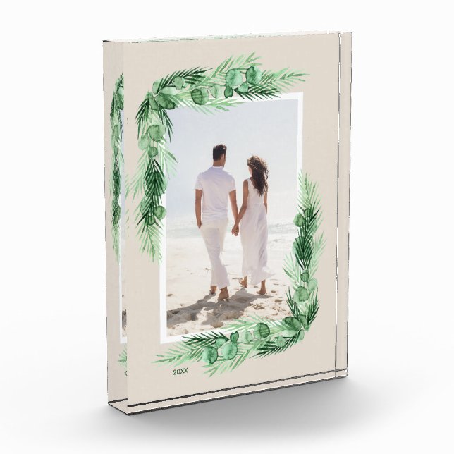 Bloc Photo Bordure de verdure d'aquarelle (Gauche)