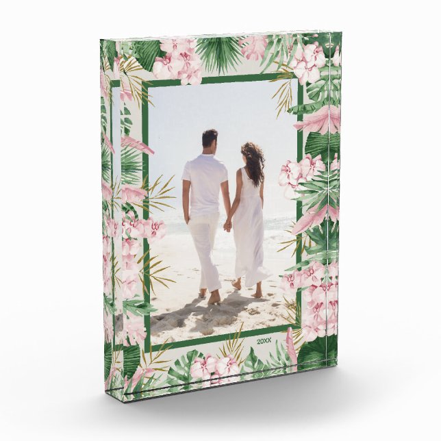 Bloc Photo Bordure Florale Tropicale (Gauche)