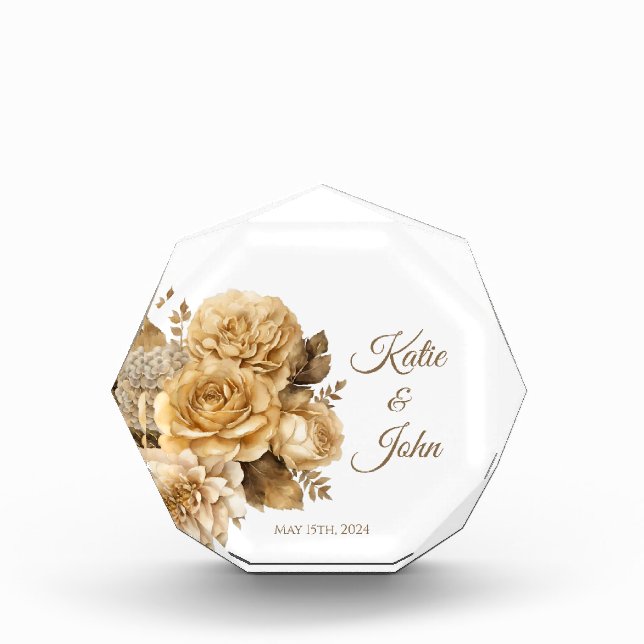 Bloc Photo Bouquet-Mariage de fleurs neutres (Devant)