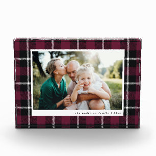 Bloc Photo Bourgogne moderne rustique tartan chèque photo fam
