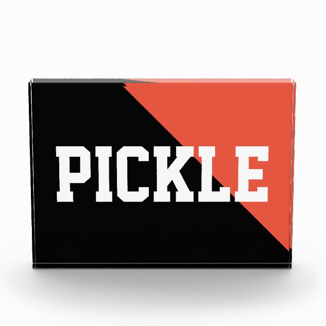 Bloc Photo Bright Orange Black Sporty Gras "PICKLE" Texte (Devant)