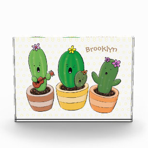 Bloc Photo Cactus trio chantante mignonne dessin animé